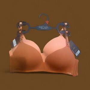 Rachel Roy Wirefree Bras 34B 2-Pack-Color Coral-NWT‎